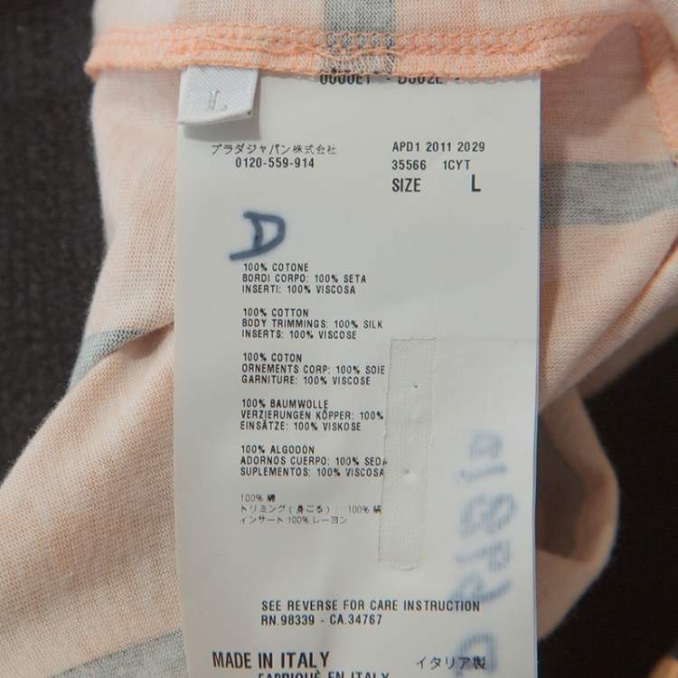 Pre Owned Prada Multicolor Printed Cotton Silk Peplum Detail Tunic Top L