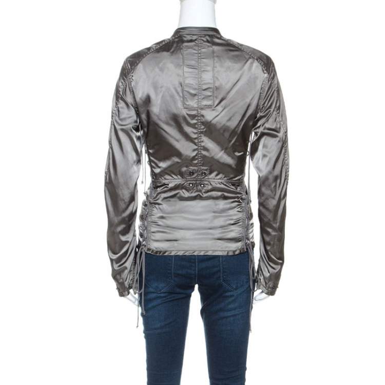 Pre Owned Prada Olive Green Nylon Sports Jacket M