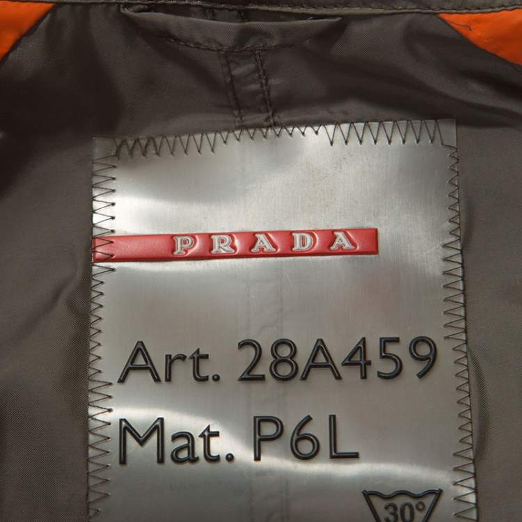 Pre Owned Prada Olive Green Nylon Sports Jacket M