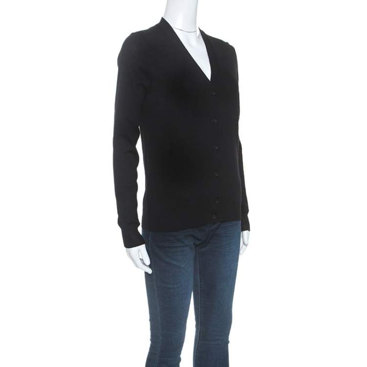 Pre Owned Prada Black Wool Knit Button Front Cardigan XS