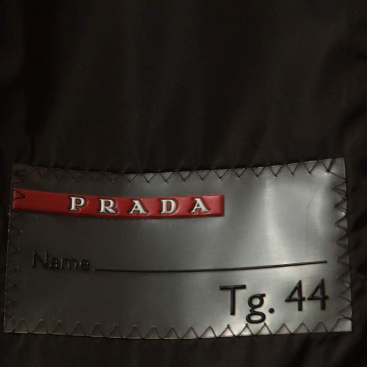 Pre Owned Prada Purple Printed Technical Fabric Puffer Jacket M
