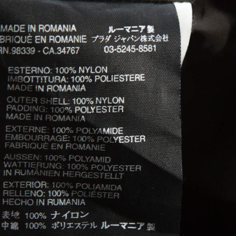 Pre Owned Prada Purple Printed Technical Fabric Puffer Jacket M
