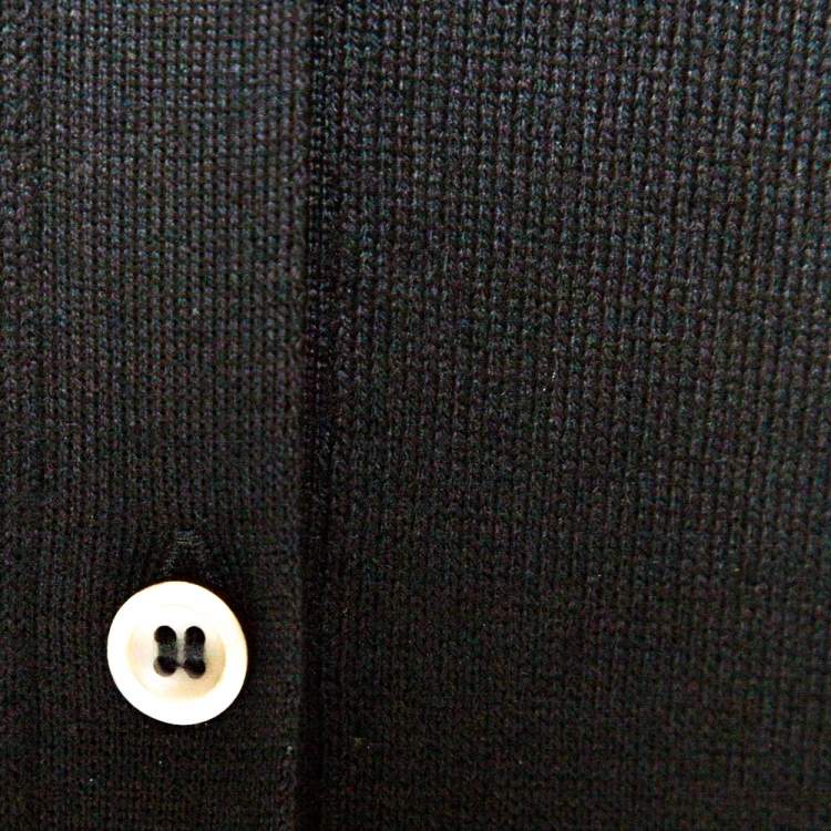Pre Owned Prada Black Wool Knit Button Front Cardigan XS