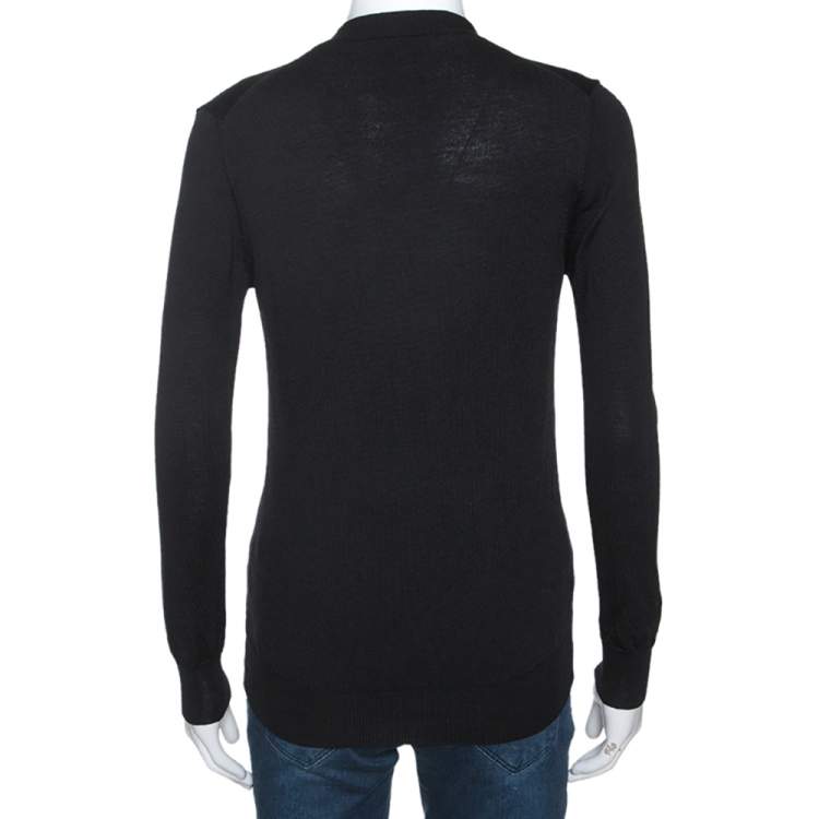 Pre Owned Prada Black Wool Knit Button Front Cardigan XS