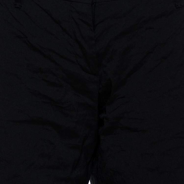Pre Owned Prada Black Lurex Cotton Blend Cropped Trousers L