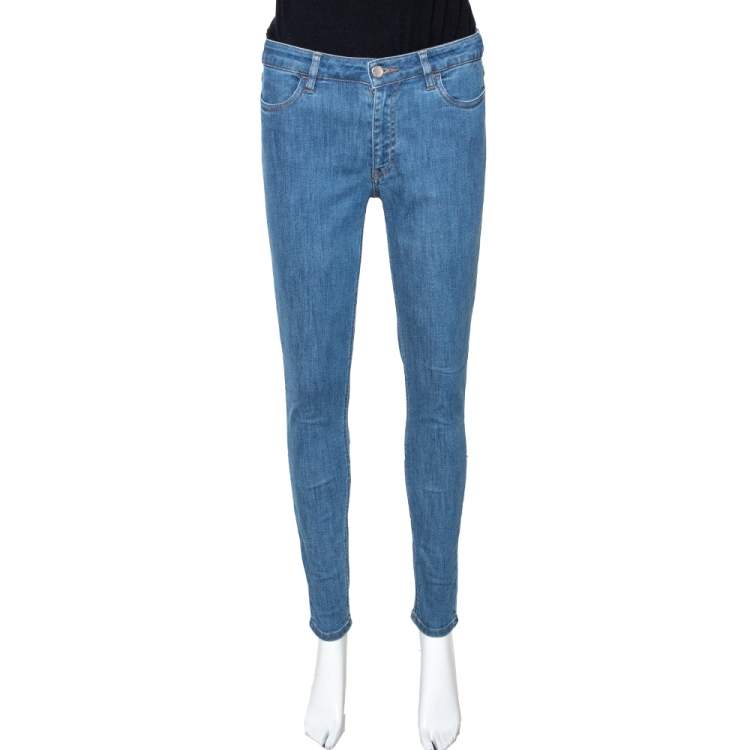 Prada Blue Denim Medium Wash High Waisted Skinny Jeans S Prada | TLC