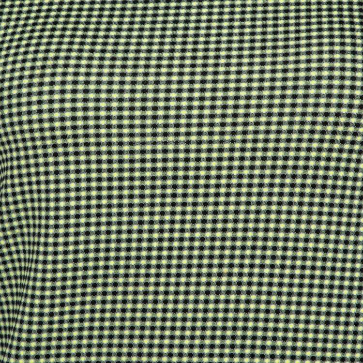 Pre Owned Prada Green & Black Textured Knit Short Sleeve Top S