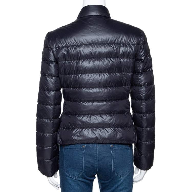 Pre Owned Prada Black Quilted Zip Front Puffer Jacket M