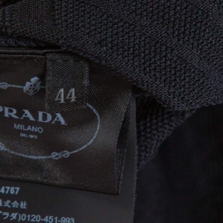 Pre Owned Prada Black Geometric Motif Technical Leggings M