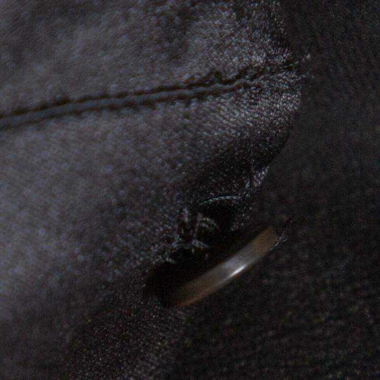 Pre Owned Prada Black Silk Ruffle Trim Button Front Shirt M