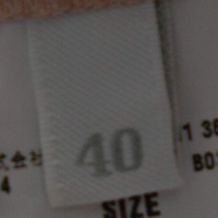 Pre Owned Prada Pale Peach Silk Faille Belted Flared Dress S