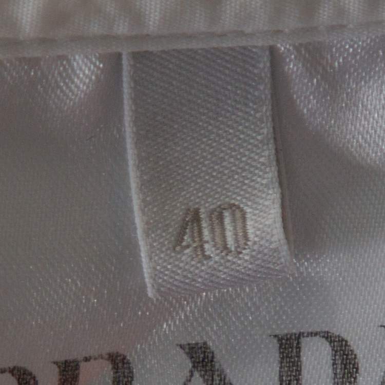 Pre Owned Prada White Cotton Button Front Oversized Blouse S