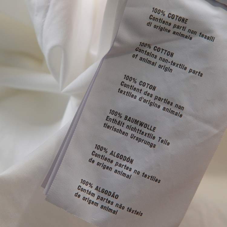 Pre Owned Prada White Cotton Button Front Oversized Blouse S