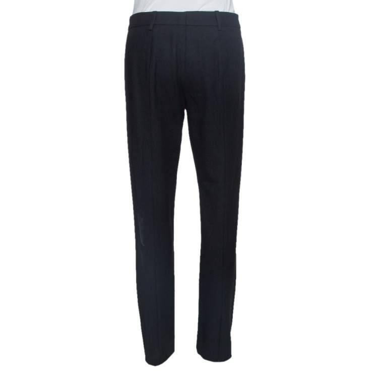 Pre Owned Prada Black Wool Tapered Trousers M