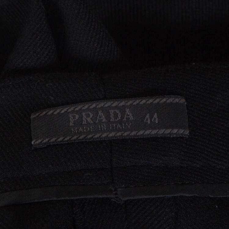 Pre Owned Prada Black Wool Tapered Trousers M