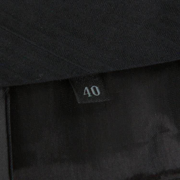 Pre Owned Prada Grey Printed Wool Tapered Trousers S