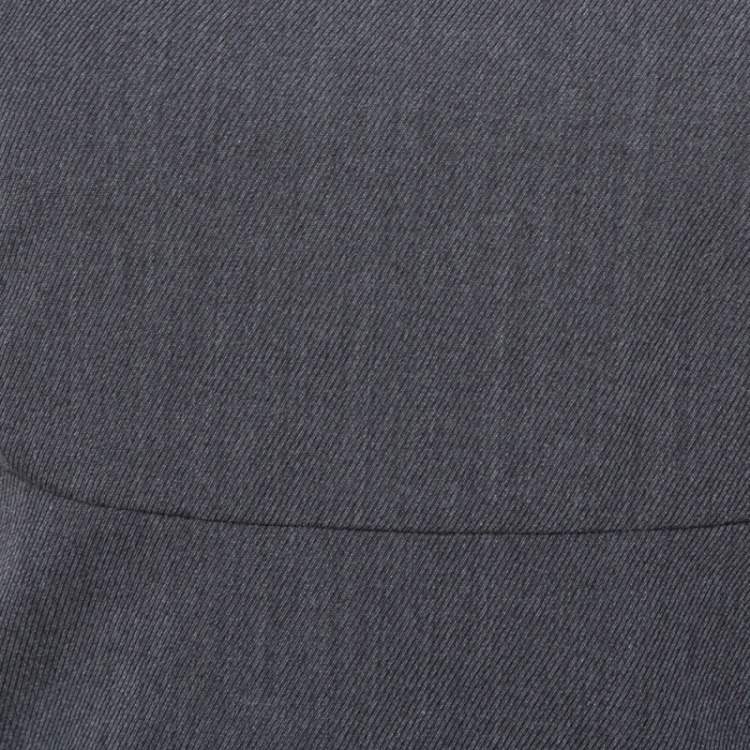 Pre Owned Prada Grey Wool Short Sleeve Sheath Dress S