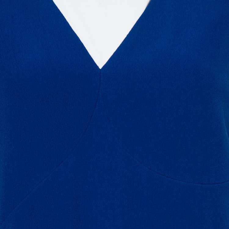 مملوكة مسبقًا Prada Royal Blue Crepe Sleeveless Shift Dress S