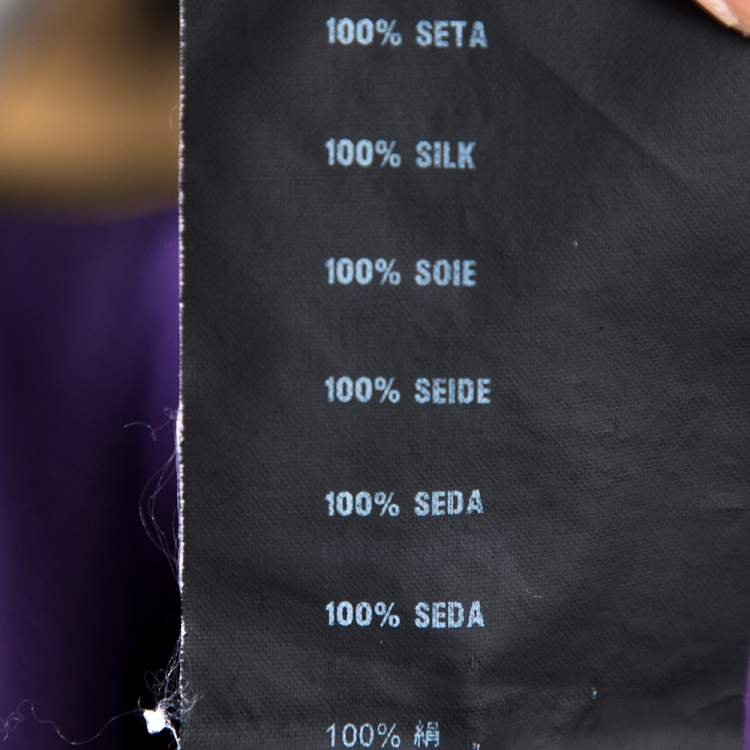 Pre Owned Prada Purple Silk Long Sleeve Back Button Blouse M