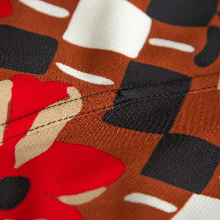 Pre Owned Prada Multicolor Printed Mock Neck Blouse M