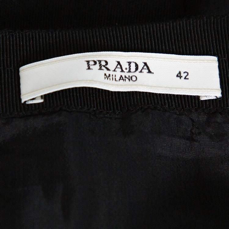 Pre Owned Prada Black Lace Detail Short Skirt M