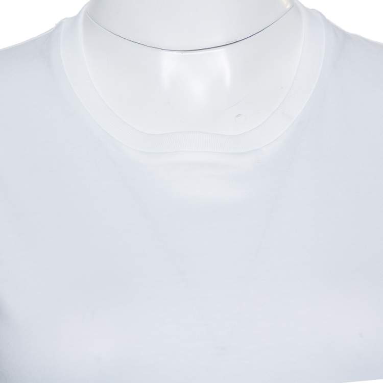 Pre Owned Prada White Cotton Jersey Crew Neck T-Shirt S
