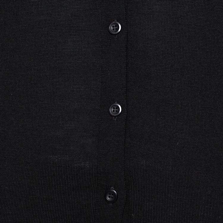 Pre Owned Prada Black Wool Button Front Cardigan XS