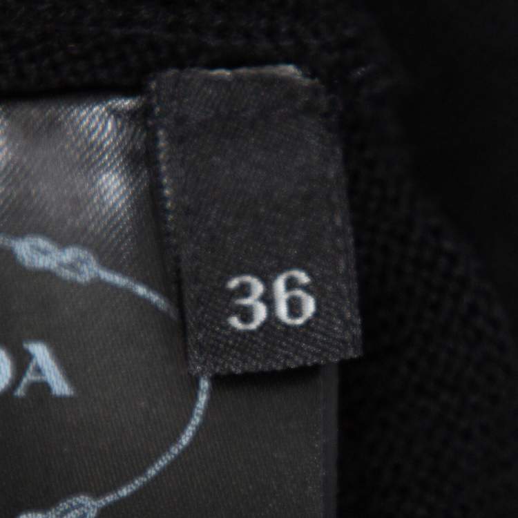 Pre Owned Prada Black Wool Button Front Cardigan XS