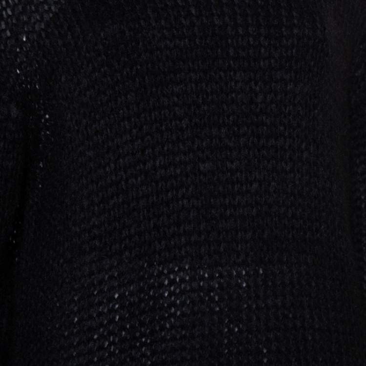 Pre Owned Prada Black Wool Oversized Crewneck Sweater M