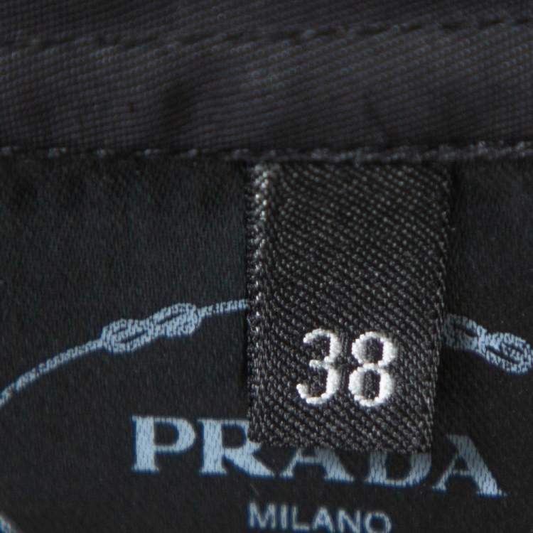 Pre Owned Prada Black Synthetic Front Pocket Detail Military Jacket XS
