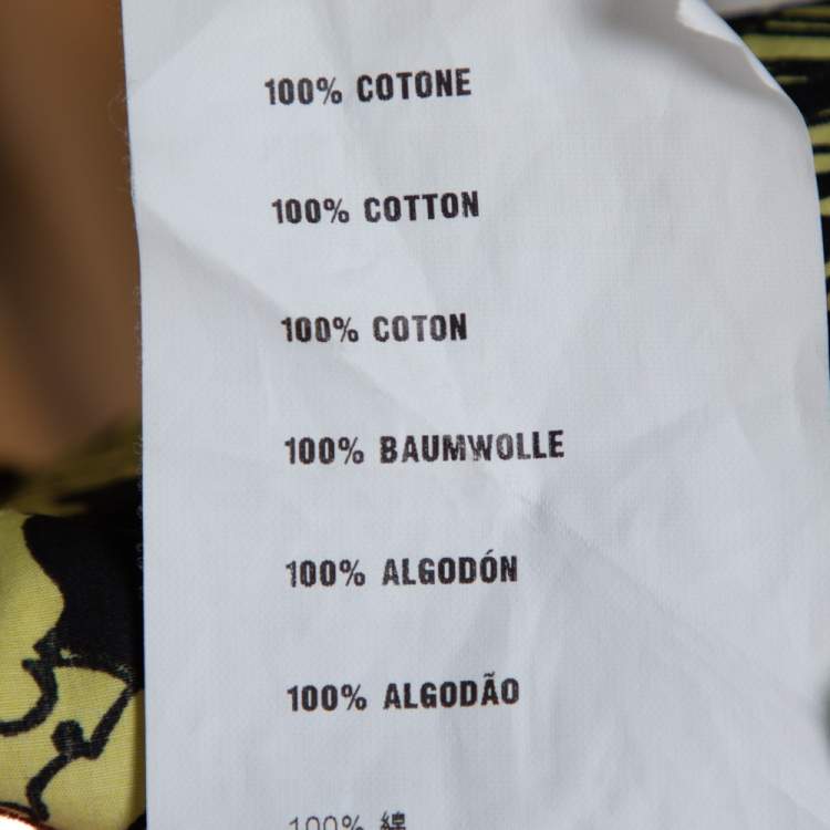 Pre Owned Prada Yellow Floral Printed Cotton Sleeveless Midi Dress M