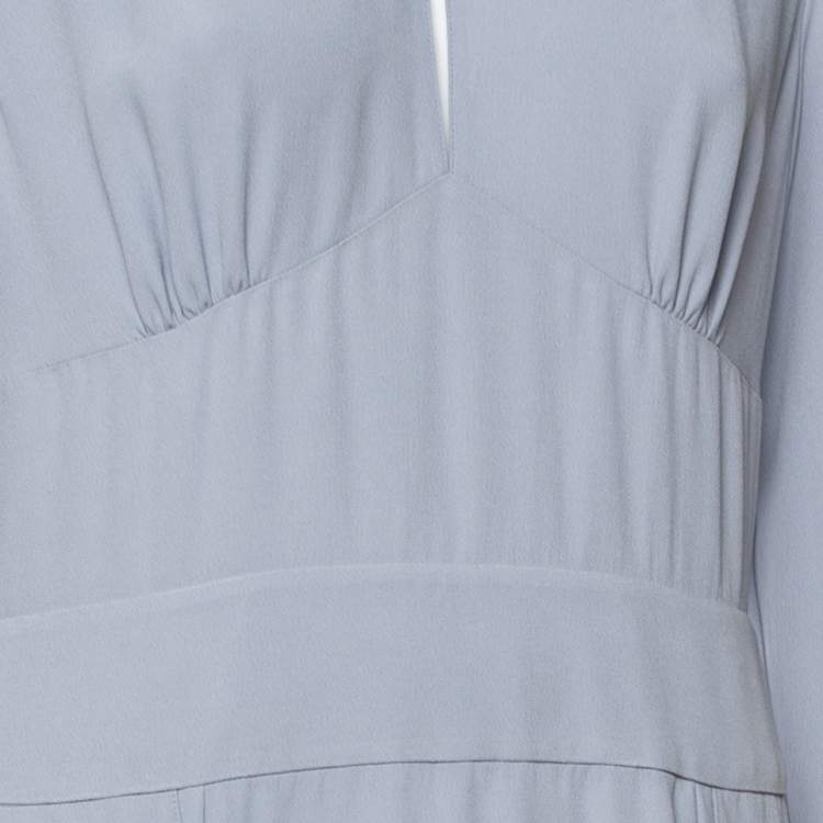 مملوكة مسبقًا Prada Pastel Blue Crepe Paneled Midi Dress L