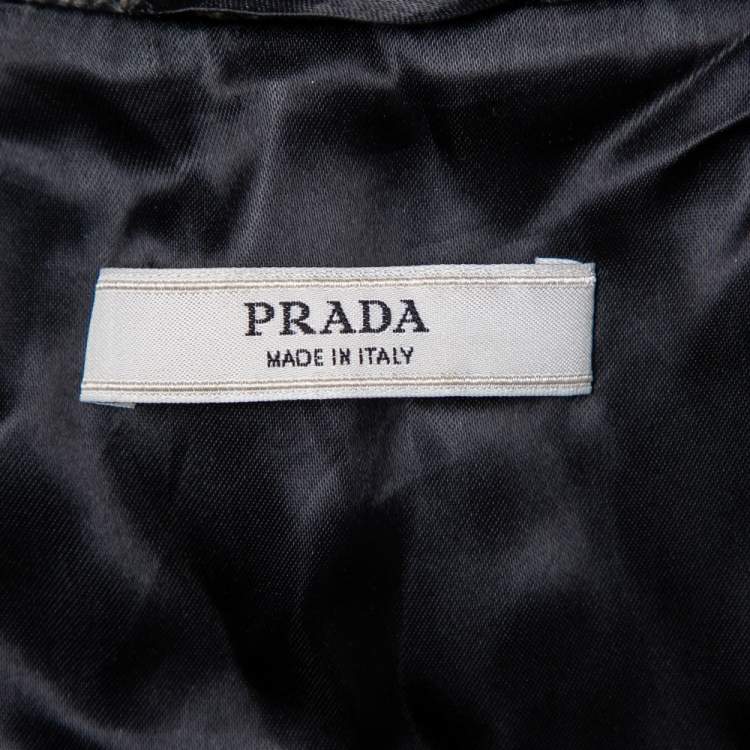Pre Owned Prada Black Wool & Cashmere Mid Length Coat M