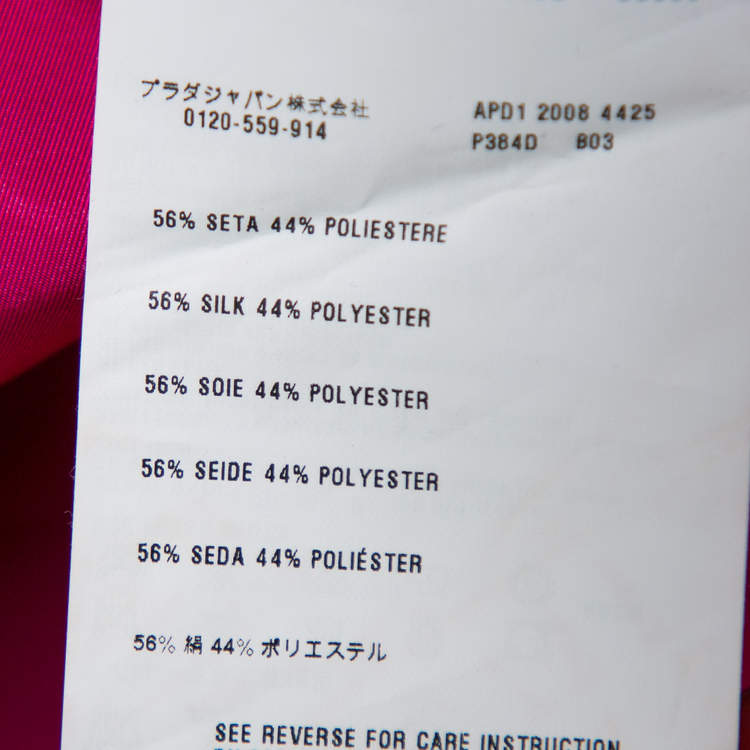 Pre Owned Prada Fuchsia Pink Silk Ruffled Mini Wrap Dress M