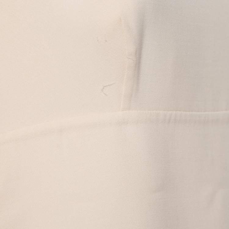 Pre Owned Prada Cream Cotton Sleeveless Midi Dress M