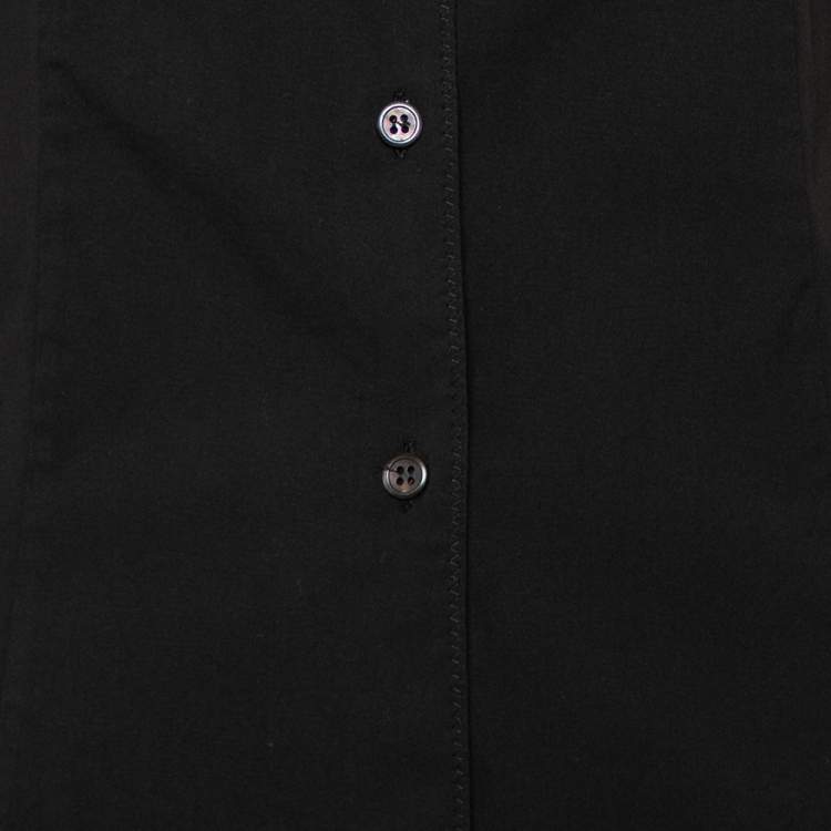 Pre Owned Prada Black Stretch Cotton Button Front Shirt M