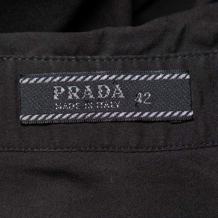 Pre Owned Prada Black Stretch Cotton Button Front Shirt M
