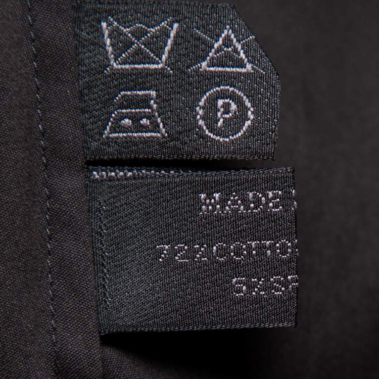 Pre Owned Prada Black Stretch Cotton Button Front Shirt M