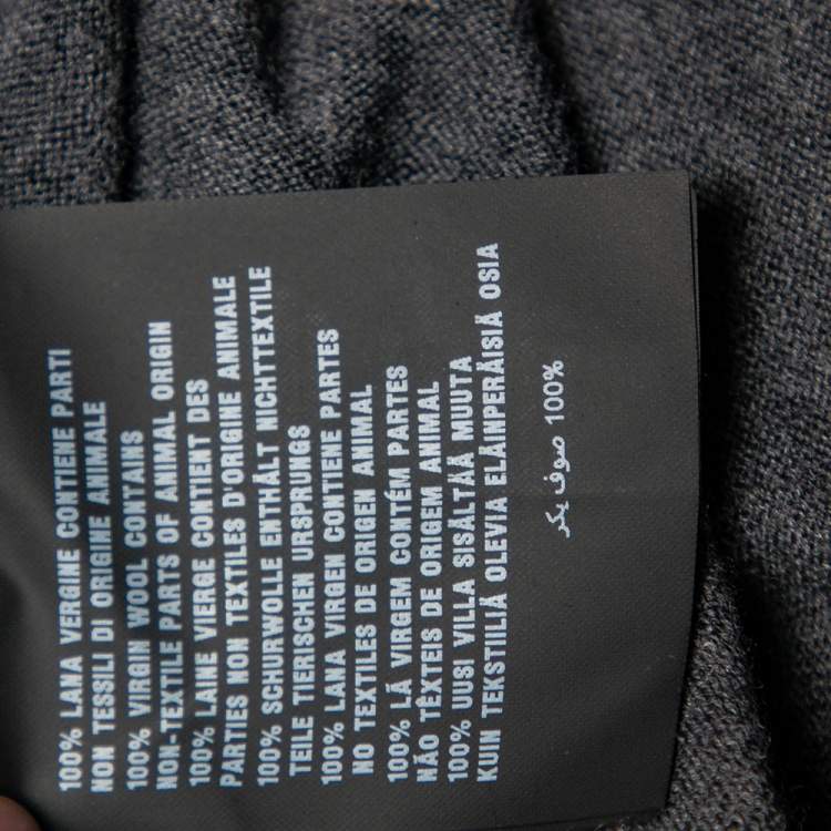 Pre Owned Prada Grey Wool Button Front Cold Shoulder Cardigan S