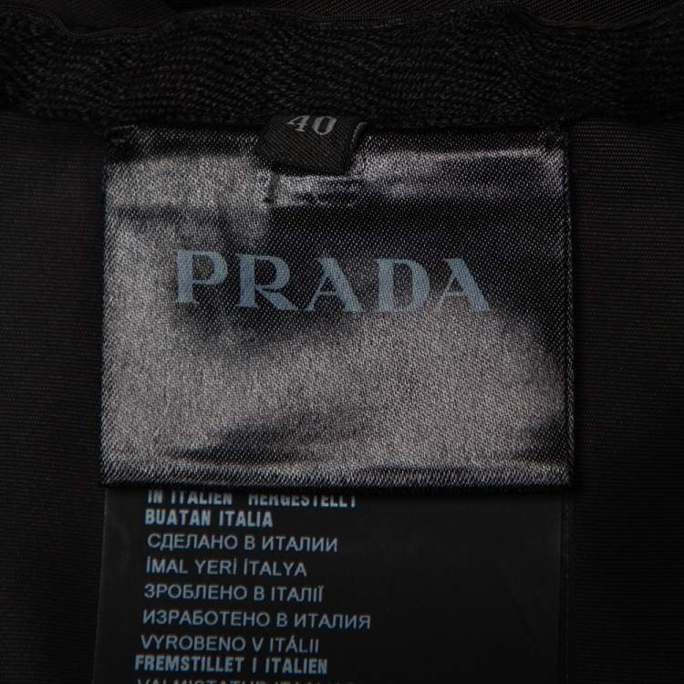 Pre Owned Prada Black Synthetic Pleated Detail Mini Skirt S