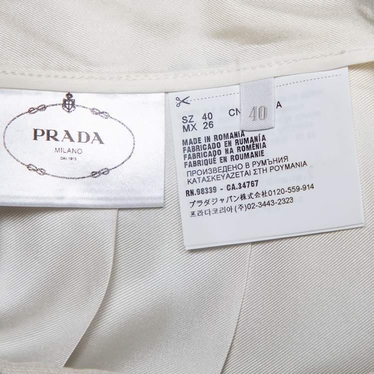 Pre Owned Prada Grey Silk Ombre Effect Pleated Knee Length Skirt S