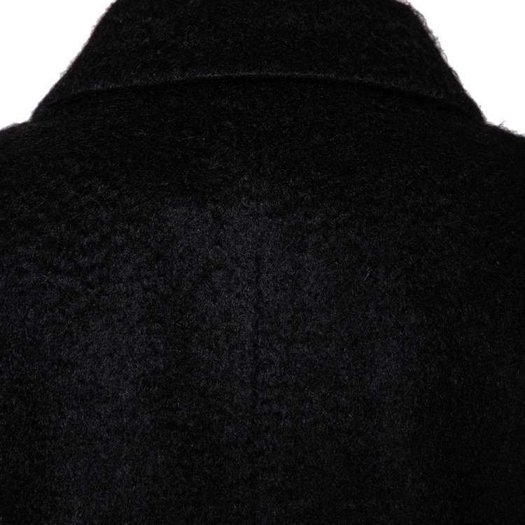 Pre Owned Prada Black Mohair Button Front Coat S