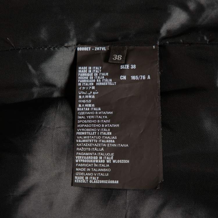 Pre Owned Prada Black Mohair Button Front Coat S