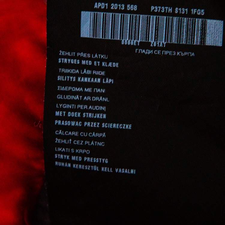 Pre Owned Prada Red & Black Cotton Belted Midi Dress M