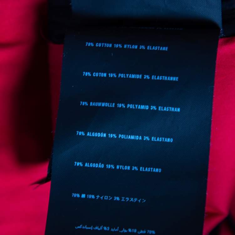 Pre Owned Prada Red & Black Cotton Belted Midi Dress M