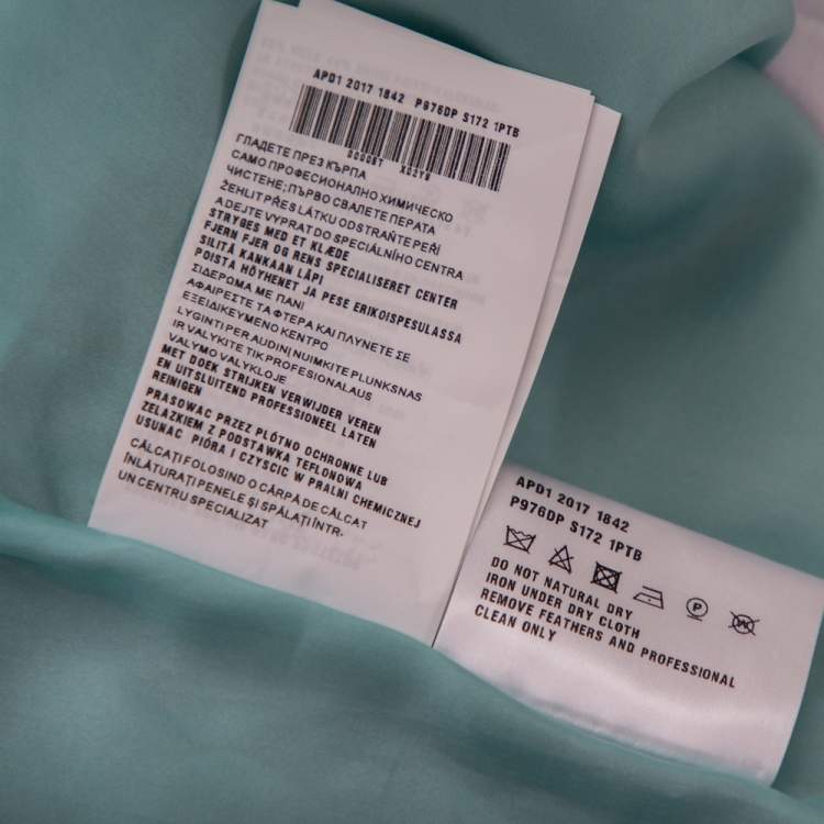 Pre Owned Prada Blue Wool & Silk Feather Trim Sleeveless Top S