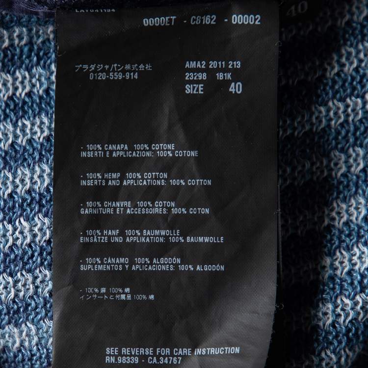 Pre Owned Prada Two Tone Open Knit Shift Dress S 