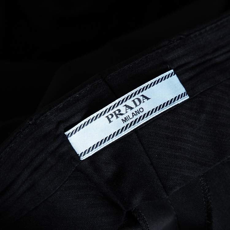 Pre Owned Prada Black Cropped Technical Trousers L