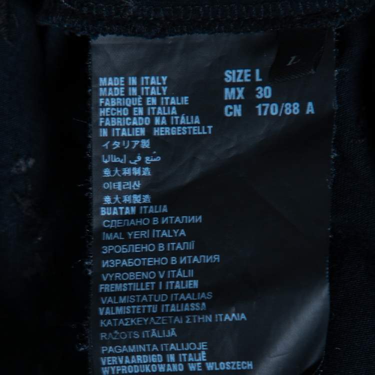 Pre Owned Prada Navy Blue Cotton Flower Applique Sleeveless Top L 