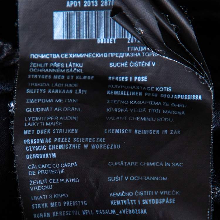 Pre Owned Prada Navy Blue Cotton Flower Applique Sleeveless Top L 